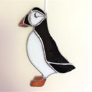 Stained Glass Puffin hanging