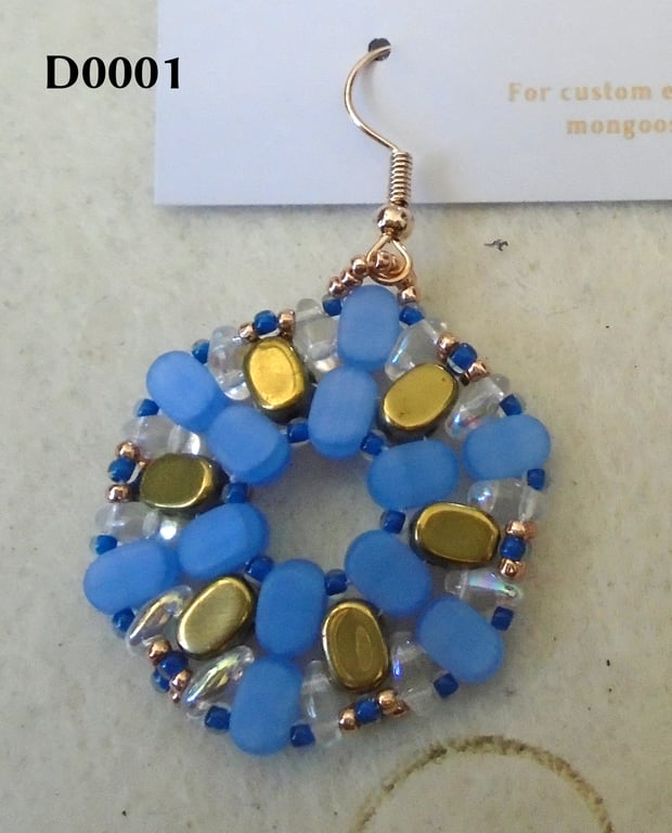 Hexagonal bead earrings (customisable)