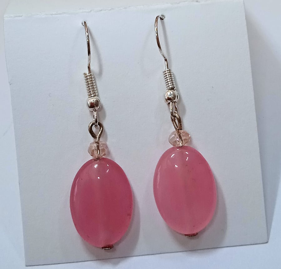 Pink Morganite Gemstone Earrings (2) - UK Free Post