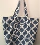 Tote bag, Handmade, fully lined, water resistant tote bag, geometric pattern. - Image 1