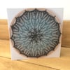Peacock feathers Meditative Mandala Blank Greeting Card FREE UK SHIPPING 