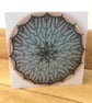 Peacock feathers Meditative Mandala Blank Greeting Card FREE UK SHIPPING 