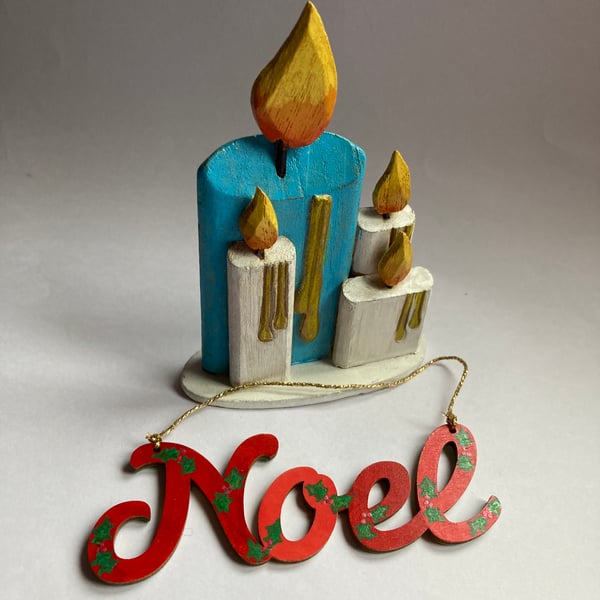 2 x Unique, up cycled Christmas decorations 