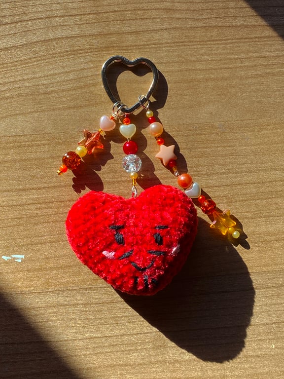 Beaded Crochet Keyring - Lord Heart