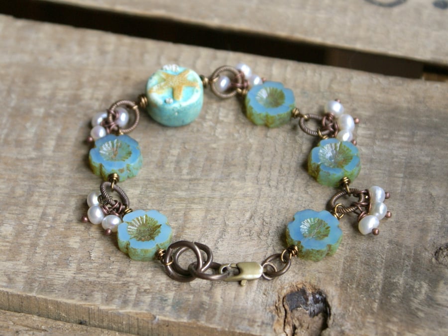 Beach Inspired Wire Wrapped Bracelet