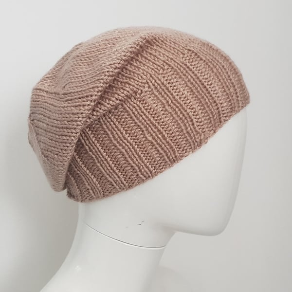 Beige slouch beanie