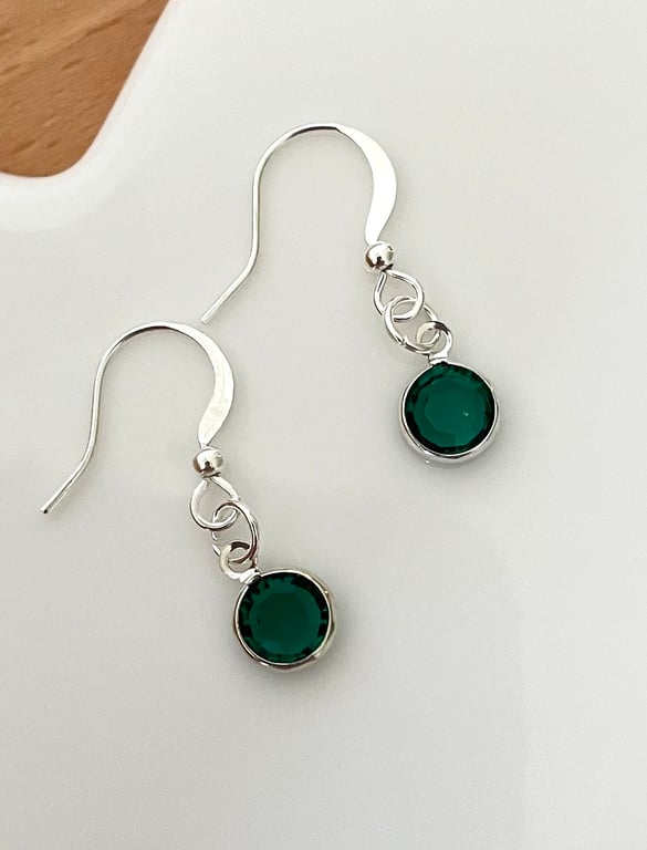 May Birthstone Charm Earrings 