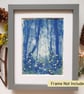 Firefly forest gouache and mixed media painting, landscape artwork - Image 1