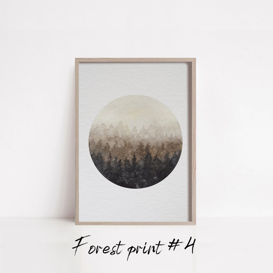 Forest watercolour print 4 minimalistic print