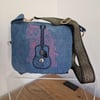 Handmade Upcycled Western Guitar Denim Crossbody Bag 