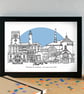 Whitehaven Cumbria Skyline Art Print - Image 2