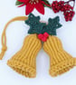 Macrame Christmas Bells, hanging bell decoration - Image 1