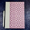 A5 Quarter-bound Notebook with purple pattern cover