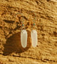 Long white sea glass earrings - Image 1
