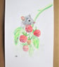 Cute Field Mouse and Raspberries art, original painting - Image 4