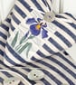 IRIS FABRIC HEART DECORATION - indigo stripes - Image 9