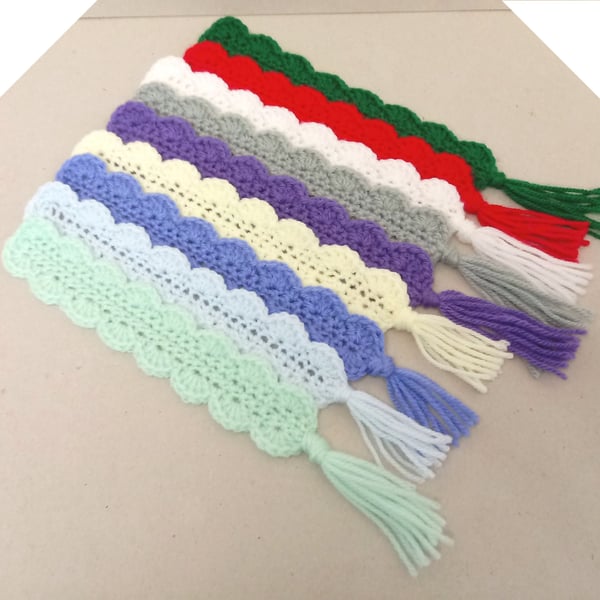 Bookmarks with tassel, crochet bookmark in various colours, handmade
