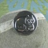 Cat Brooch in Silver Pewter