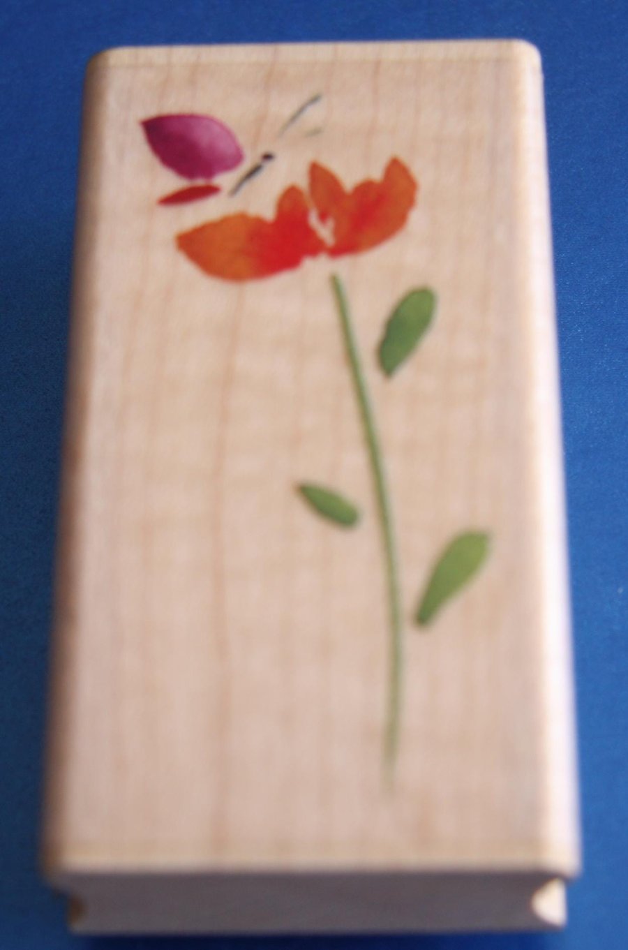 Inkadinkado Butterfly Blossom Rubber Stamp (97797LL) Kathy Davis Design Wooden M