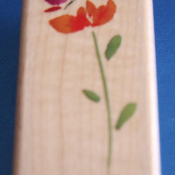 Inkadinkado Butterfly Blossom Rubber Stamp (97797LL) Kathy Davis Design Wooden M