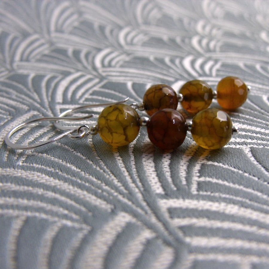 Handmade Drop Earrings, Handmade Semi-Precious Stone Earrings CC65