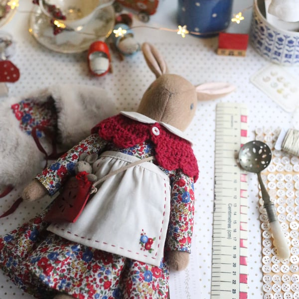 Heirloom Liberty Bunny - Emma & Georgina Red