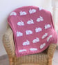 Knitting Pattern for Rabbit Blanket.  Digital Pattern - Image 1
