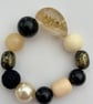 Stunning Gold Black and Cream Statement Bracelet - Image 4