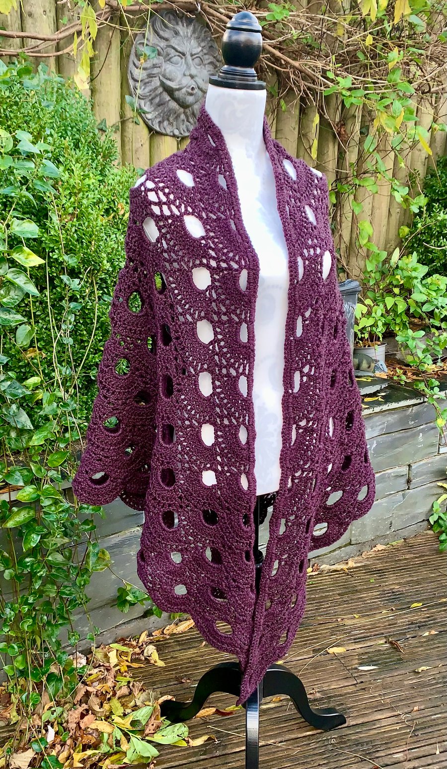 Handmade Crochet “virus” Design Shawl 