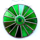 Green Suncatcher Stained Glass Handmade Colour Wheel Handmade