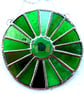 Green Suncatcher Stained Glass Handmade Colour Wheel Handmade - Image 1