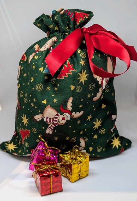 Christmas fabric gift bag-small