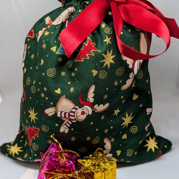 Christmas fabric gift bag-small