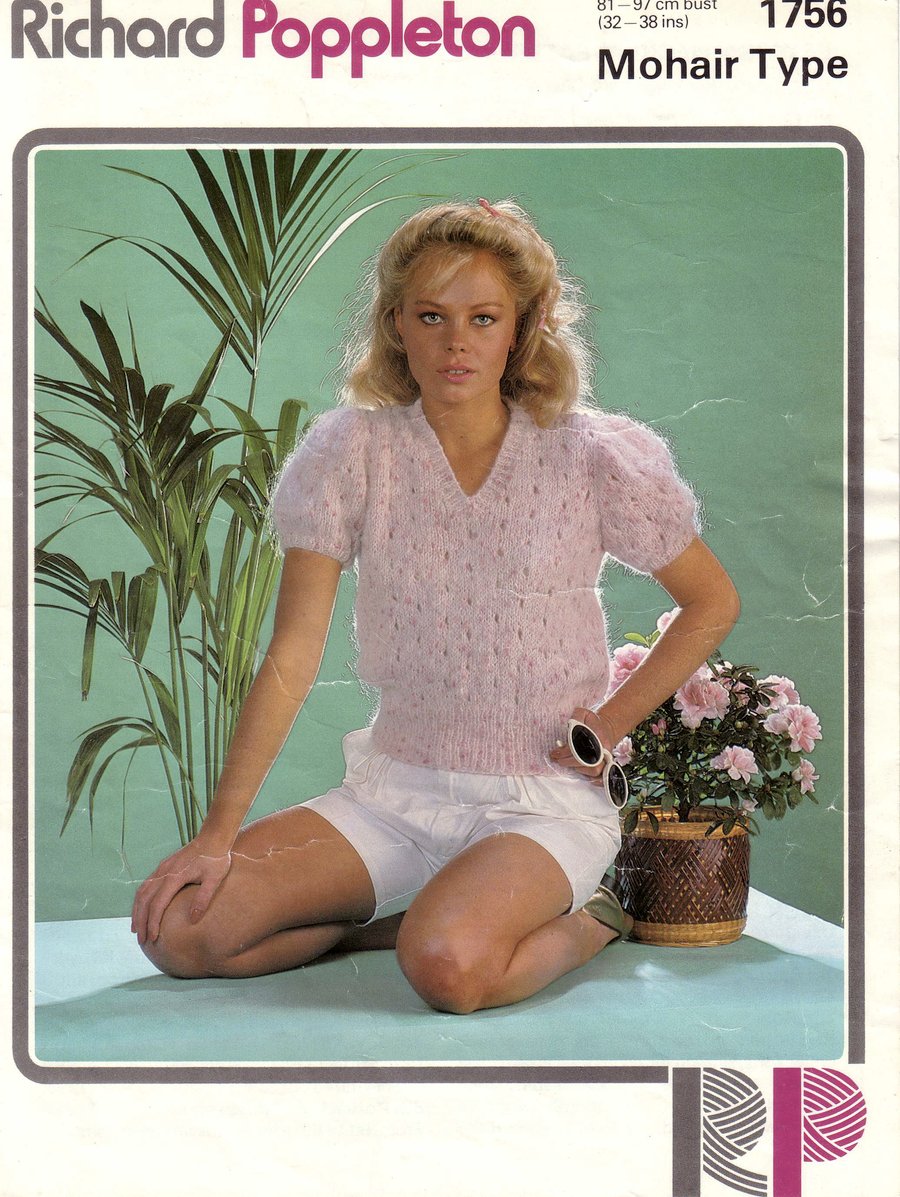 Vintage Knitting Pattern 1756: from Richard Poppleton, Mohair Type Sweater