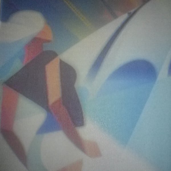  Woman 2050,,A4 unframed,mounted, free hook & easel, free shipping, Ref 2467