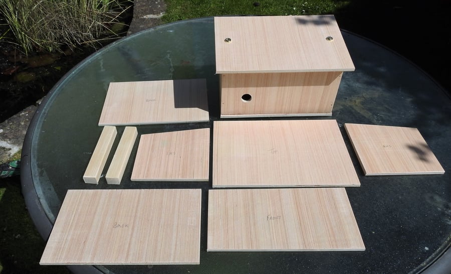 Solitary bee shelter or house for overwintering a garden bumble bee in kit form.