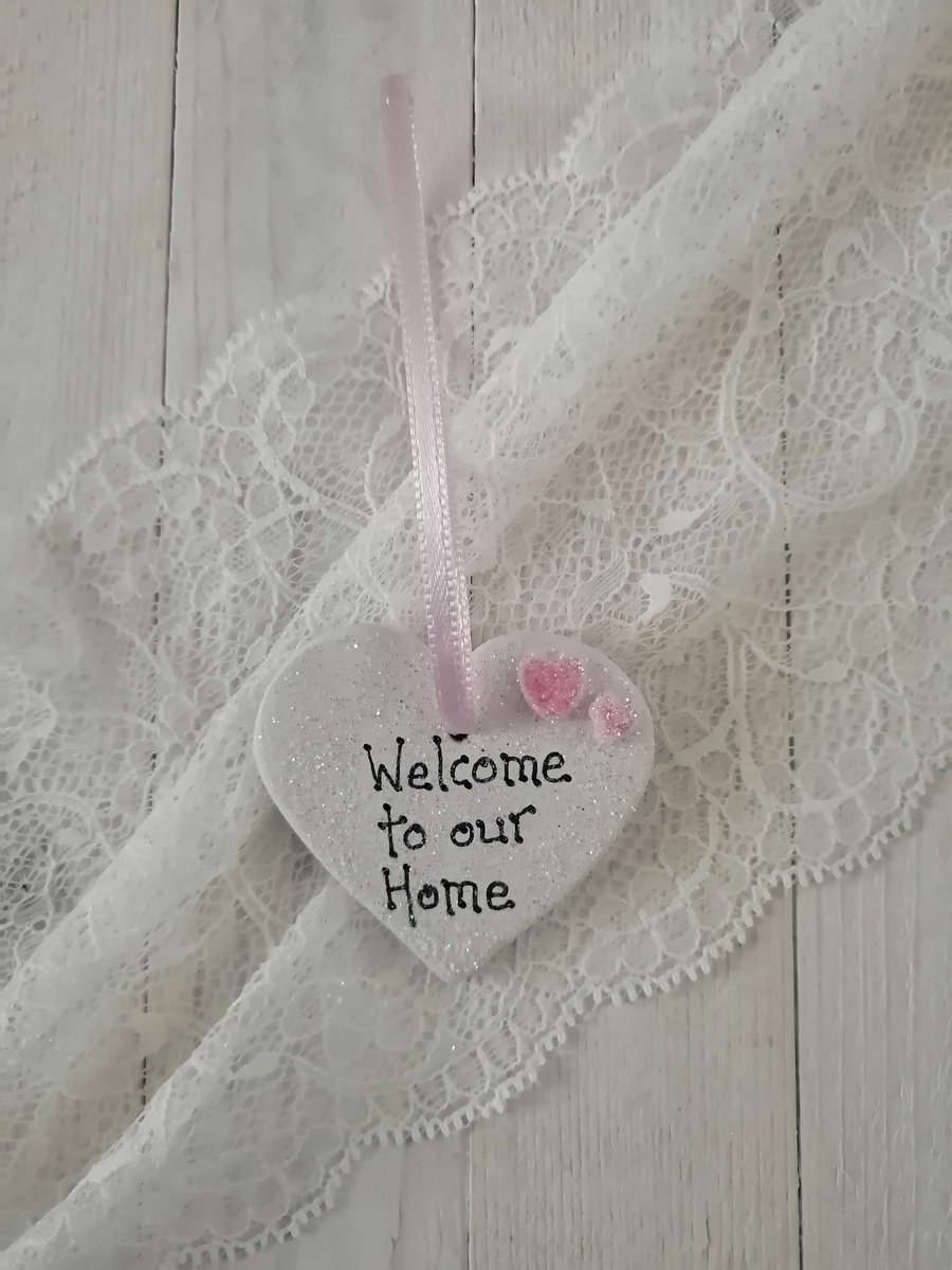 Small Ceramic Heart - Welcome to our Home