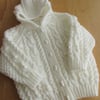 Special Order for Gail 20" White Aran Style Jacket with Hood