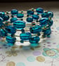 TEAL AND GOLD MEMORY WIRE BRACELET.  1006 - Image 3