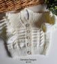 Designer Baby Hand Knitted Cardigan 0-6 months nths size - Image 5