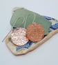 Hammered Copper Disc Earrings (ERCUDGDC1) - UK Free Post - Image 1