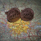 UK Sailing Ship Halfpenny Golden Hind cufflinks, pre , 15 dates, free shipping