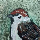 Tree Sparrow Original Monoprint
