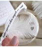 Son Memorial Round Feather Bauble, In Memory of Son, Round Glass Christmas Ornam - Image 1