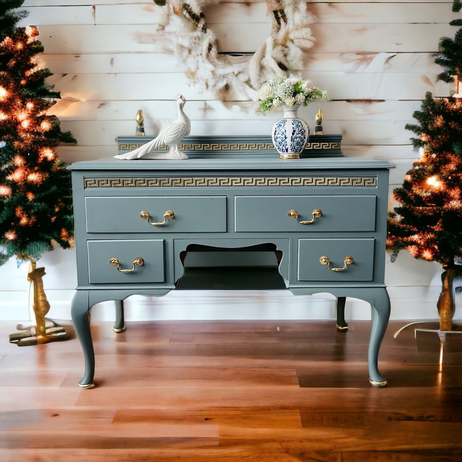 Vintage Dressing Table with touch of gold Upcycled