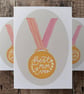 Best Mum Medal Greeting Card, Mothers Day Card, Happy Birthday, 