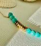Turquoise Howlite and gold Hematite chain necklace - Image 2