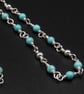 Turquoise Howlite and silver handmade link necklace. - Image 3