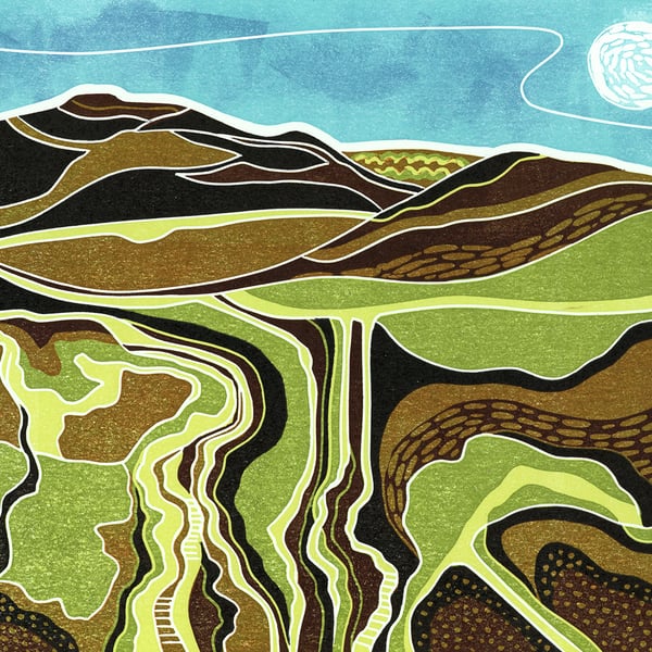 Welsh landscape, The Midsummer Moon Rises.