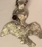 Raw silver Cormorant pendant - Image 2